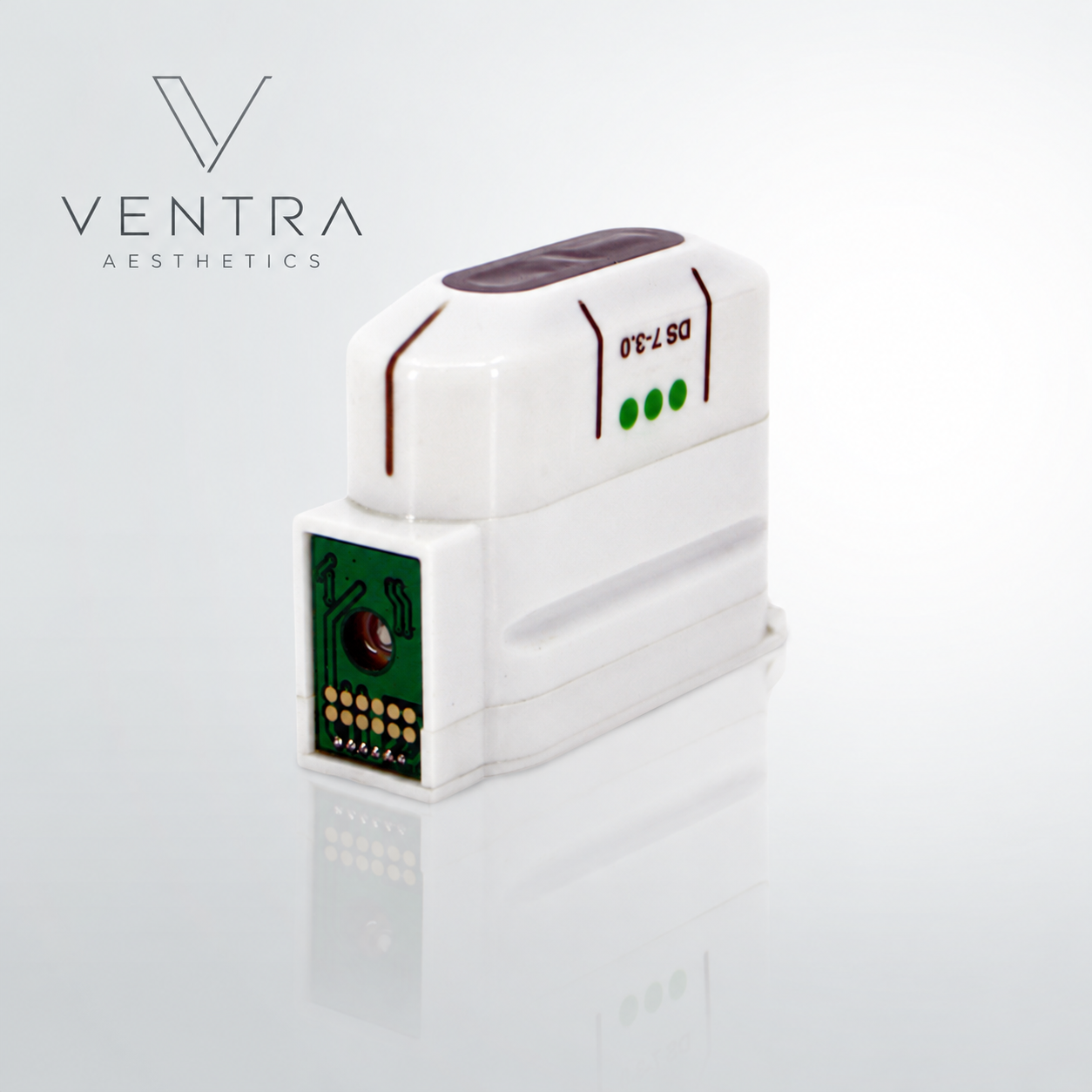 Branded visualisation of 3.0 mm facial HIFU cartridge